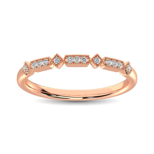 14K Rose Gold 1/20 Ct.Tw. Diamond Stackable Band