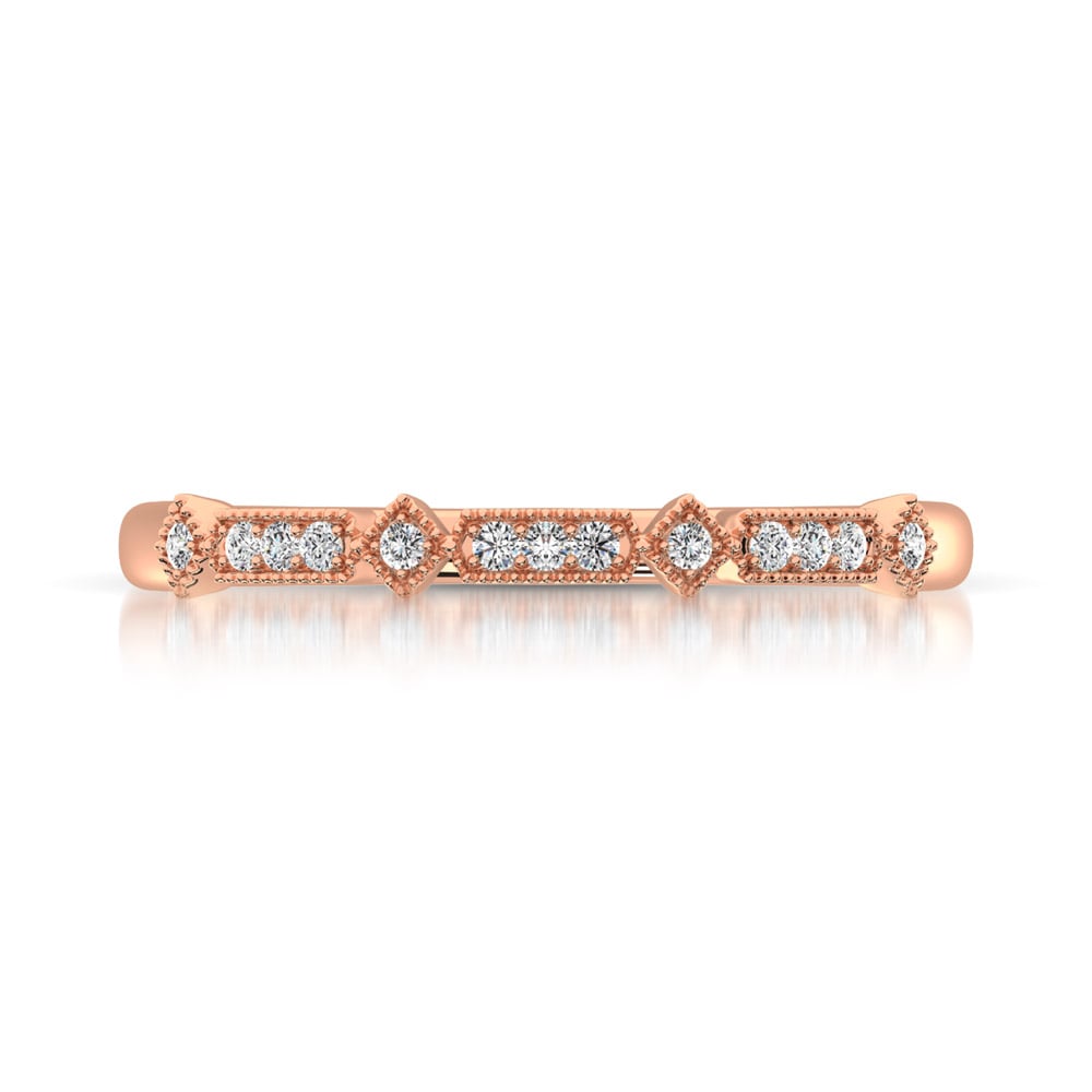 14K Rose Gold 1/20 Ct.Tw. Diamond Stackable Band