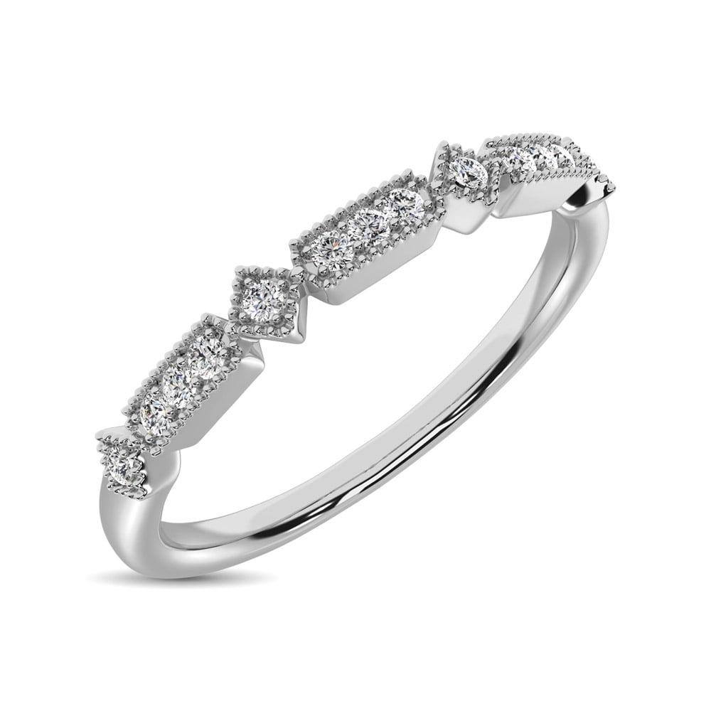 14K White Gold 1/20 Ct.Tw. Diamond Stackable Band