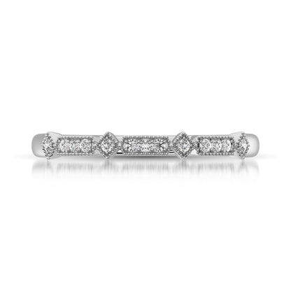 14K White Gold 1/20 Ct.Tw. Diamond Stackable Band