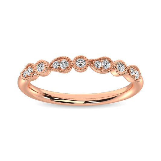 14K Rose Gold 1/10 Ct.tw Diamond Stackable Band