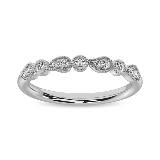 14K White Gold 1/10 Ct.tw Diamond Stackable Band
