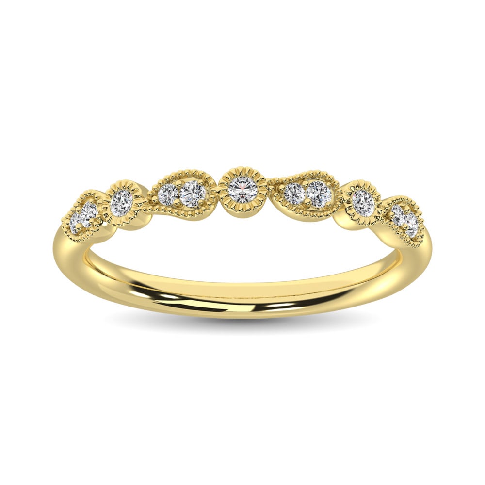 14K Yellow Gold 1/10 Ct.tw Diamond Stackable Band