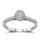 14K White Gold 1/2 Ct.Tw. Diamond Halo Engagement Ring