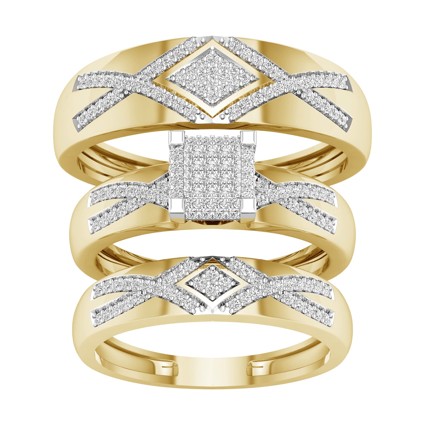 10K 0.50ct Diamond Trio Set