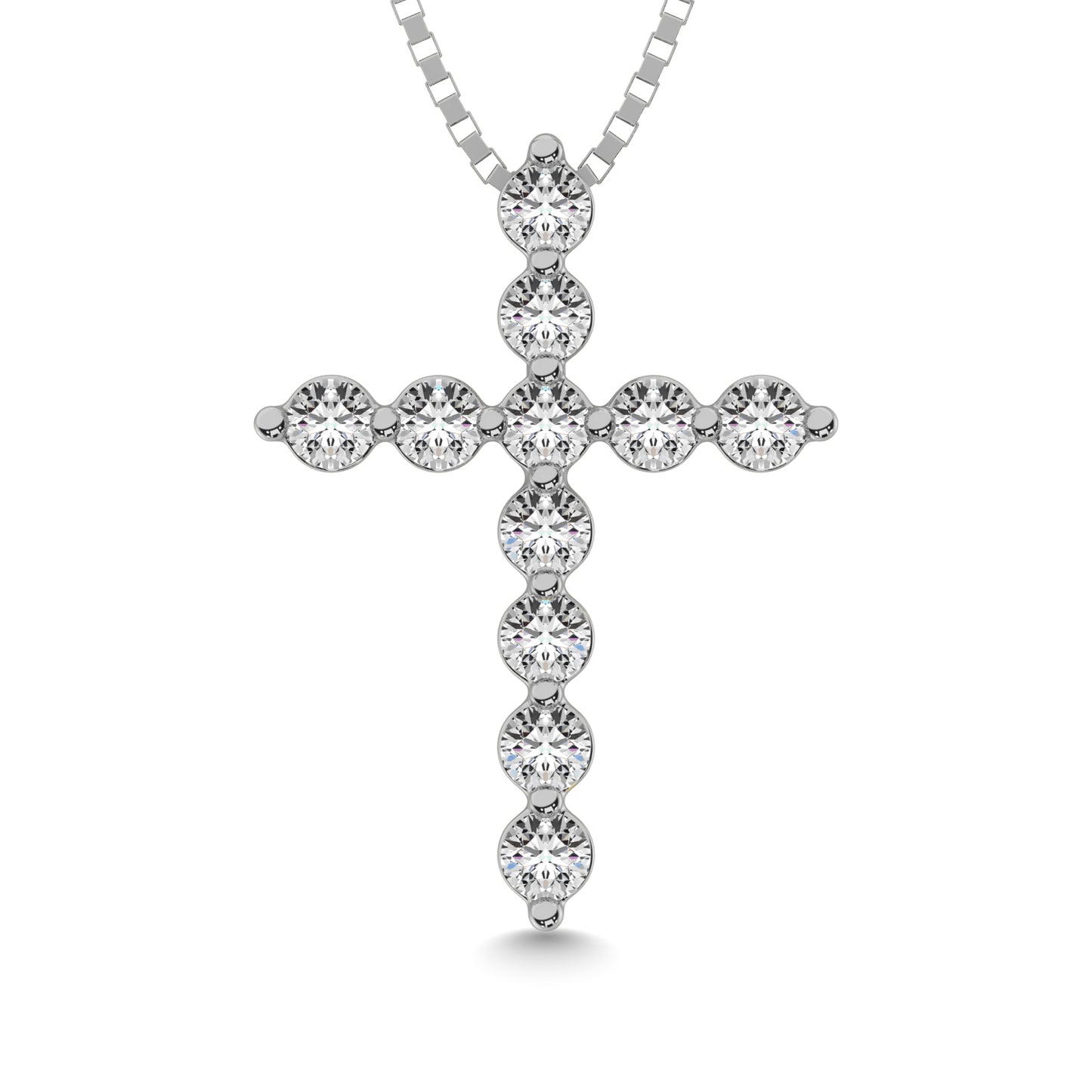 Shared Prong Diamond 1/5 Ct.Tw Cross Pendant.