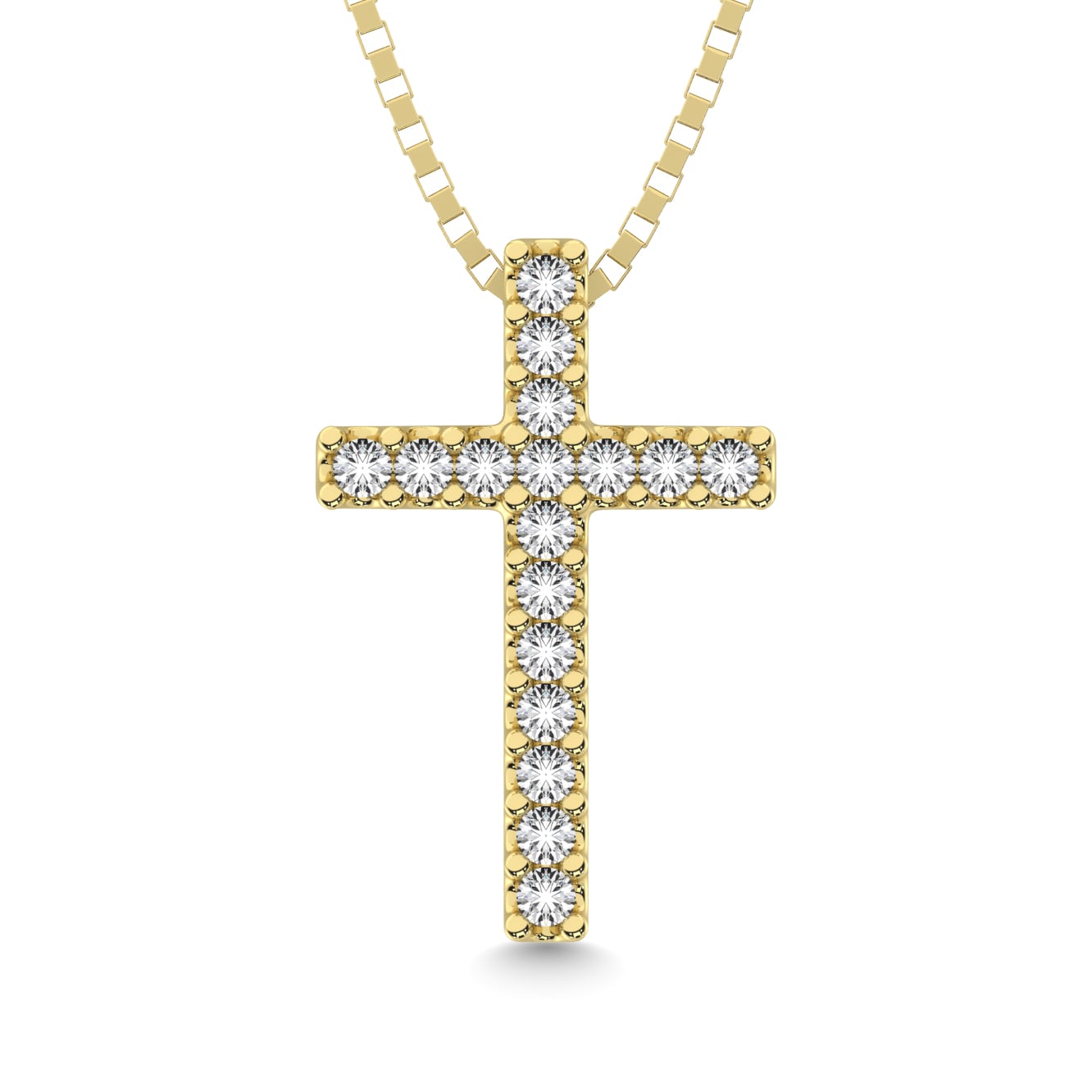 Classic Diamond Cross Pendant 1/10 Ct.Tw. 10K Yellow Gold