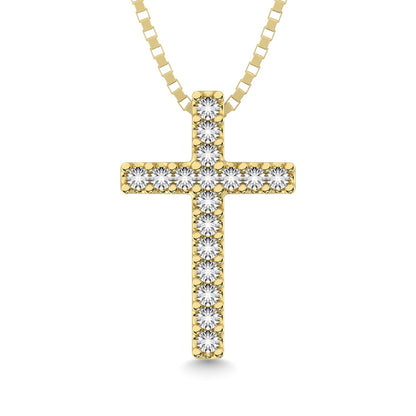 Classic Diamond Cross Pendant 1/10 Ct.Tw. 10K Yellow Gold