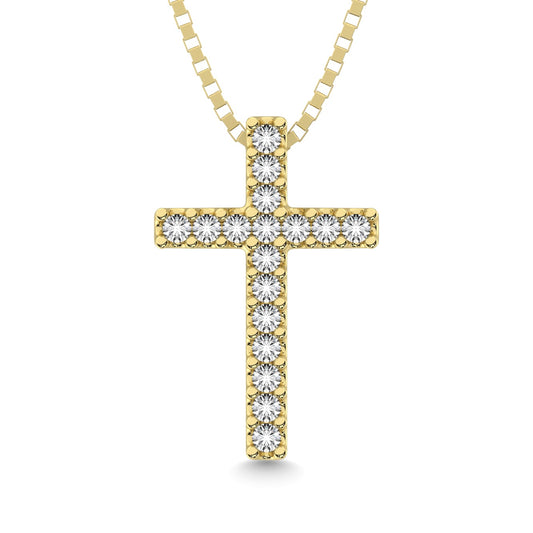 Classic Diamond Cross Pendant 1/10 Ct.Tw. 10K Yellow Gold