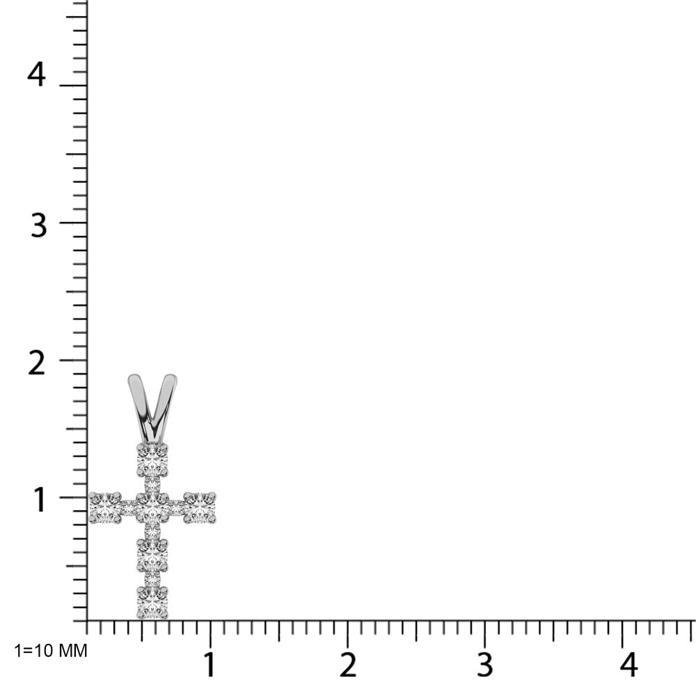 10K White Gold 1/4 Ct.Tw. Diamond Cross Pendant