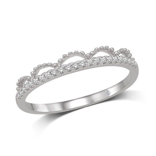 14K White Gold 1/10 Ct.Tw. Diamond Stackable Band