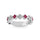 14K White Gold 1/3 Ct.tw Alternate Ruby & Diamond Stackable Band