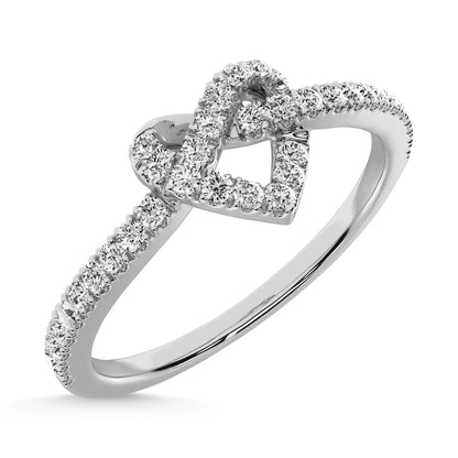 10K White Gold 1/6 Ct.tw Diamond Heart Ring