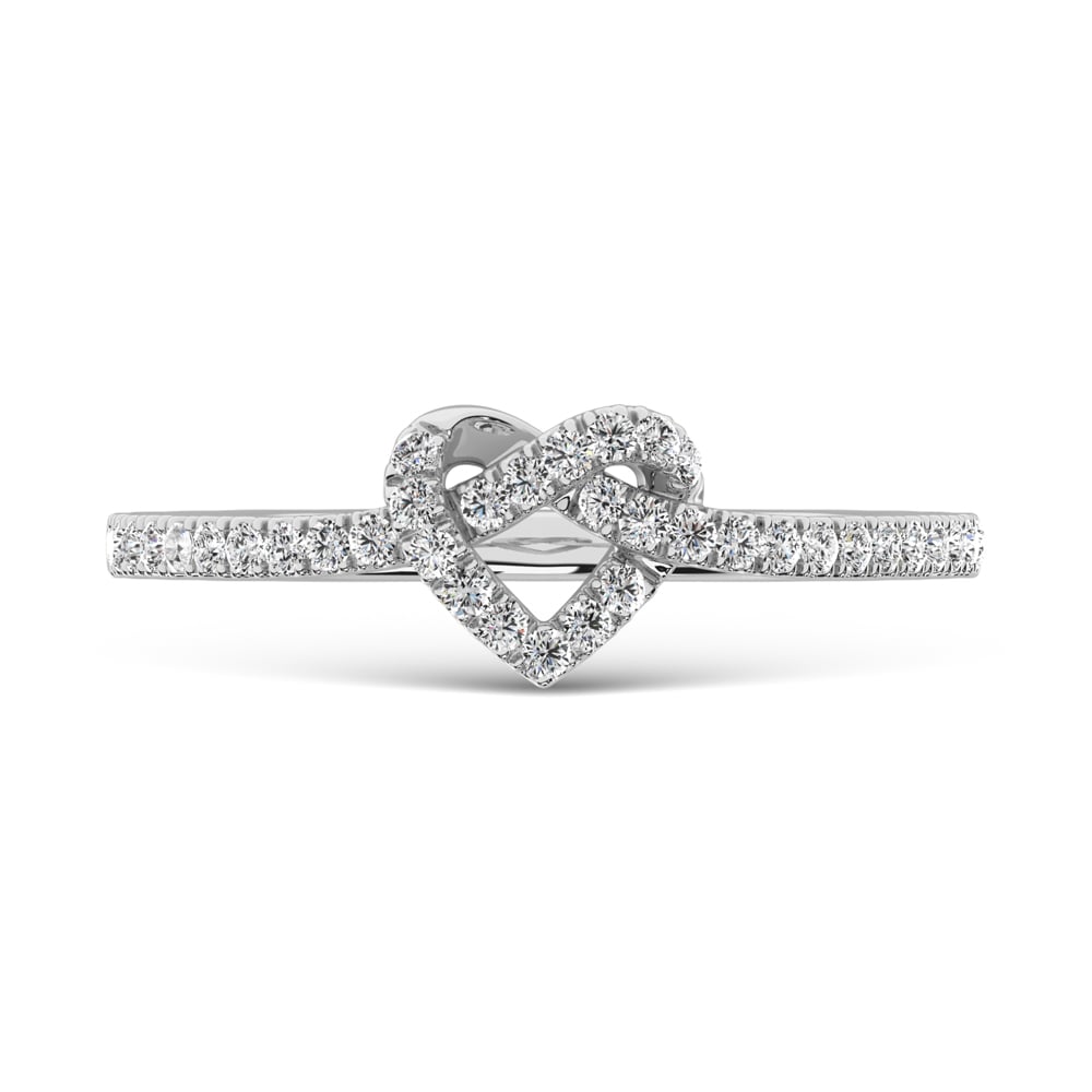 10K White Gold 1/6 Ct.tw Diamond Heart Ring