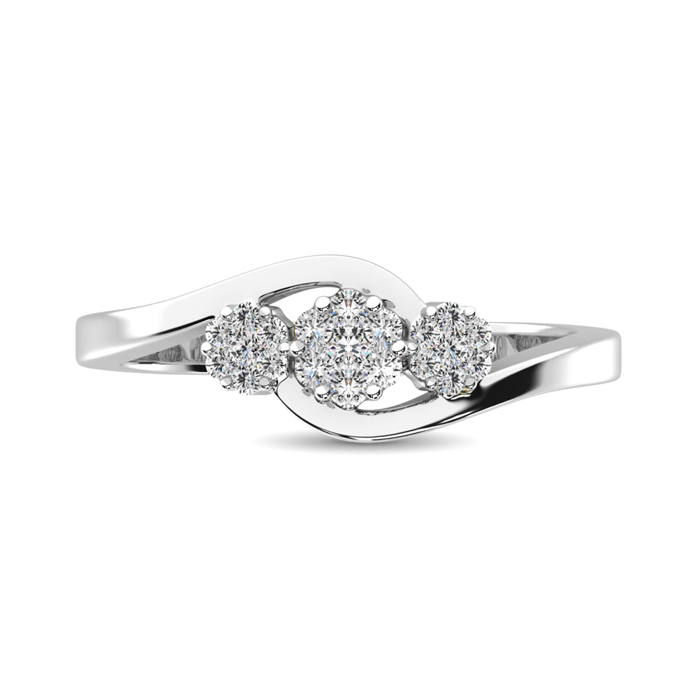 10K White Gold 1/5 Ct.Tw. Diamond Fashion Ring