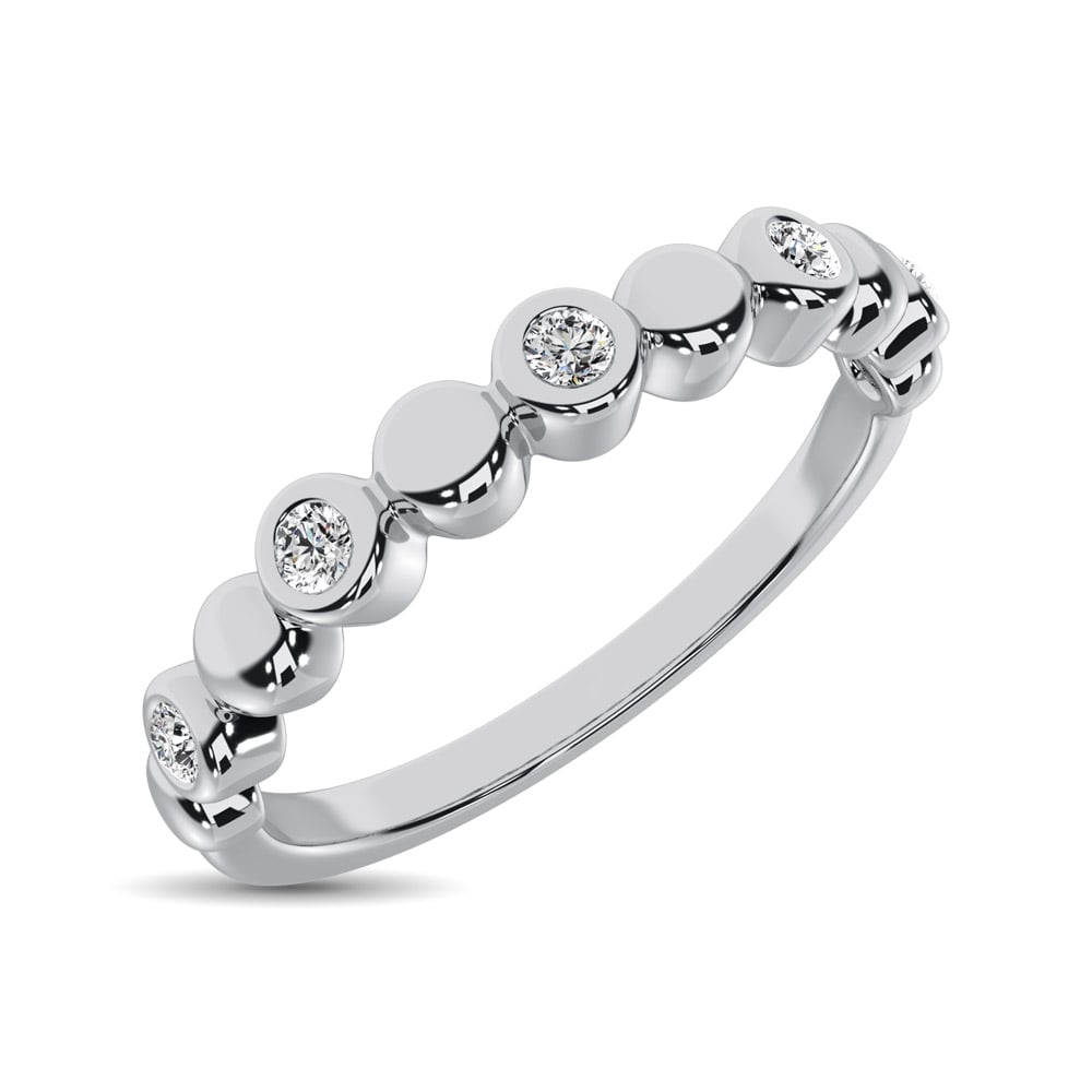 14K White Gold 1/20 Ct.Tw. Diamond Stackable Band