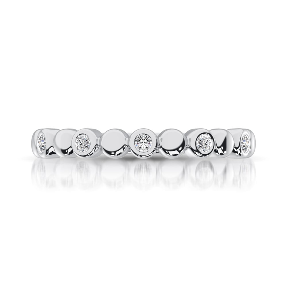 14K White Gold 1/20 Ct.Tw. Diamond Stackable Band