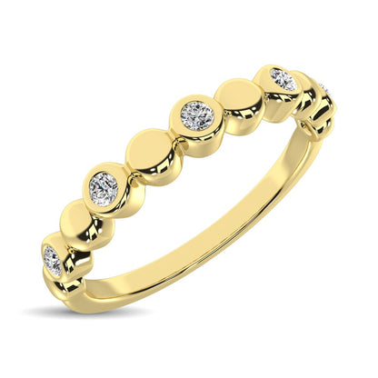 14K Yellow Gold 1/20 Ct.Tw. Diamond Stackable Band