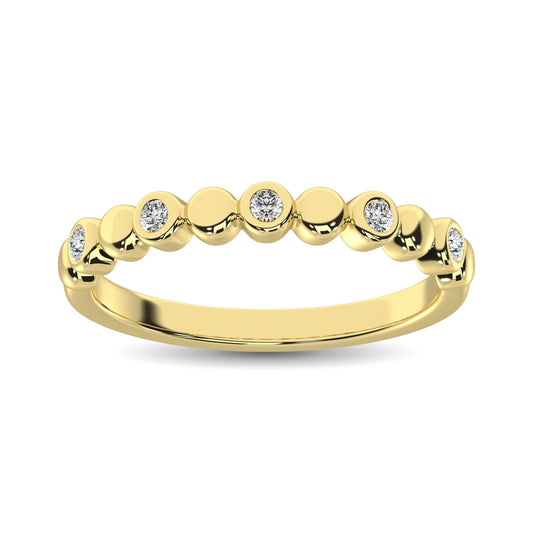 14K Yellow Gold 1/20 Ct.Tw. Diamond Stackable Band