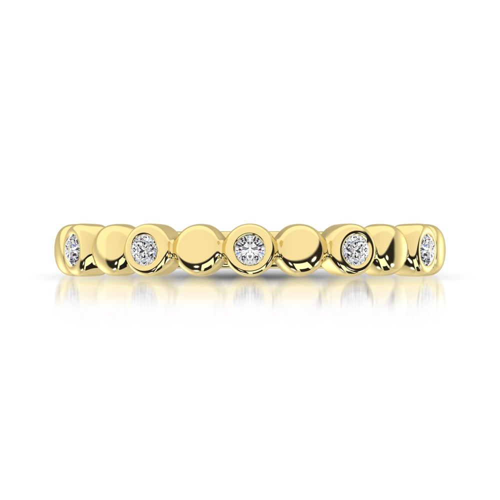 14K Yellow Gold 1/20 Ct.Tw. Diamond Stackable Band