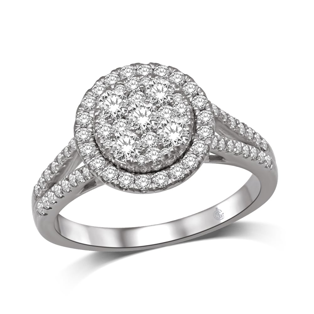 14K White Gold 9/10 Ct.Tw. Diamond Fashion Ring