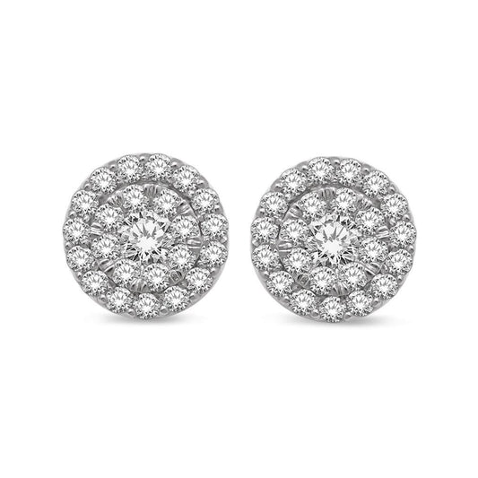 14K White Gold 1 1/2 Ct.tw Diamond Fashion Earrings