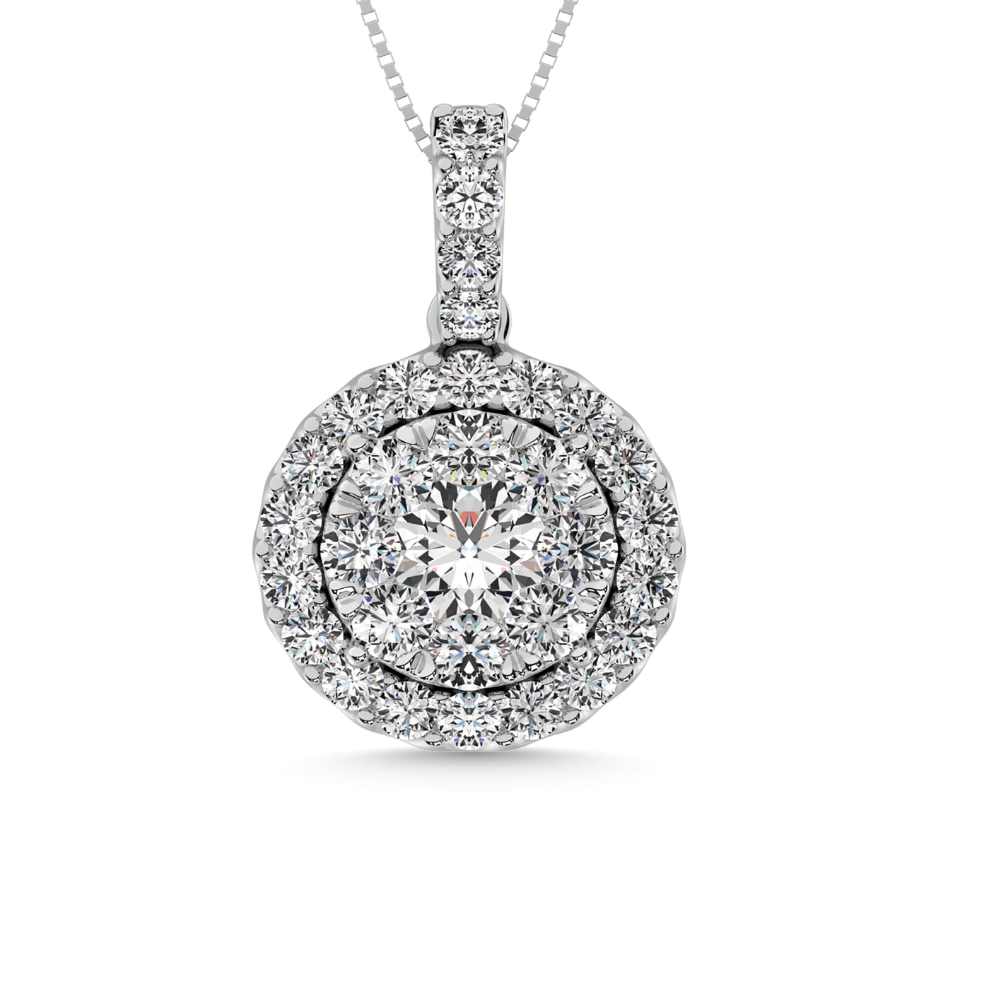 14K White Gold 1 1/2 Ct.tw Diamond Fashion Pendant