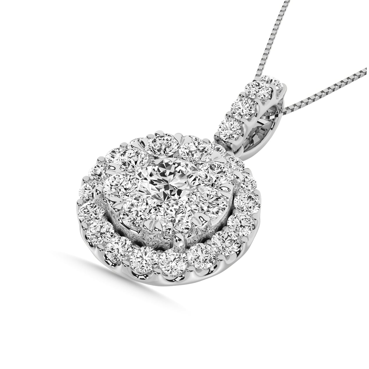 14K White Gold 1 Ct.tw Diamond Fashion Pendant
