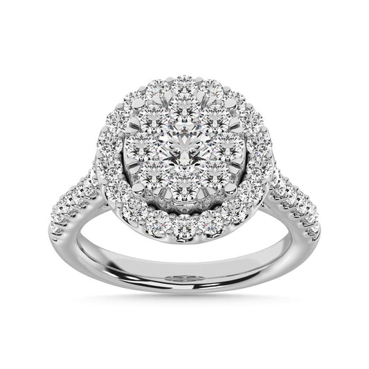 14K White Gold 1 1/2 Ct.tw Diamond Fashion Ring
