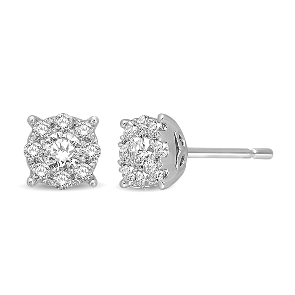 14K White Gold 1/2 Ct.tw Diamond Drop Earrings