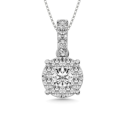 14K White Gold 1 Ct.tw Diamond Fashion Pendant