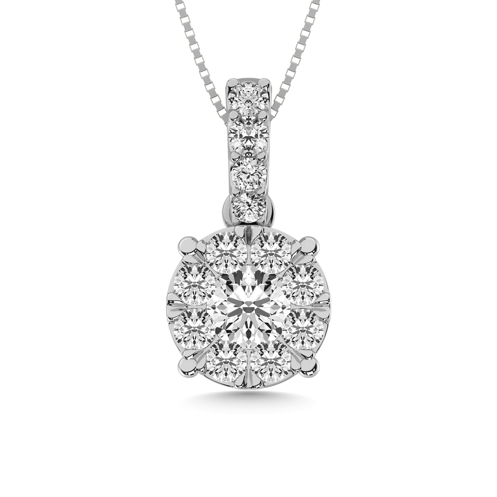 14K White Gold 1/2 Ct.tw Diamond Fashion Pendant
