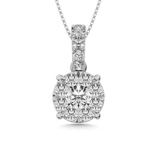 14K White Gold 1 1/2 Ct.tw Diamond Fashion Pendant