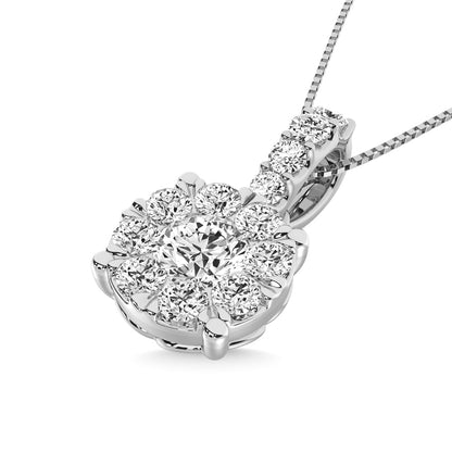 14K White Gold 1 Ct.tw Diamond Fashion Pendant