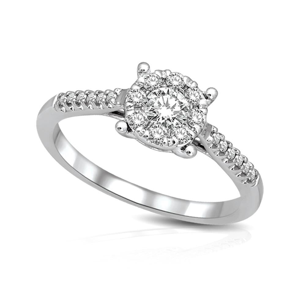 14K White Gold 3/4 Ct.tw Diamond Fashion Ring