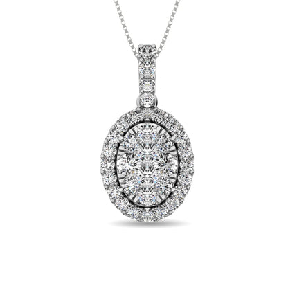 14K White Gold 1 5/8 Ct.tw Diamond Fashion Pendant