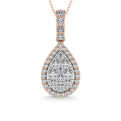 Diamond 5/8 Ct.Tw. Cluster Pendant in 14K Rose Gold