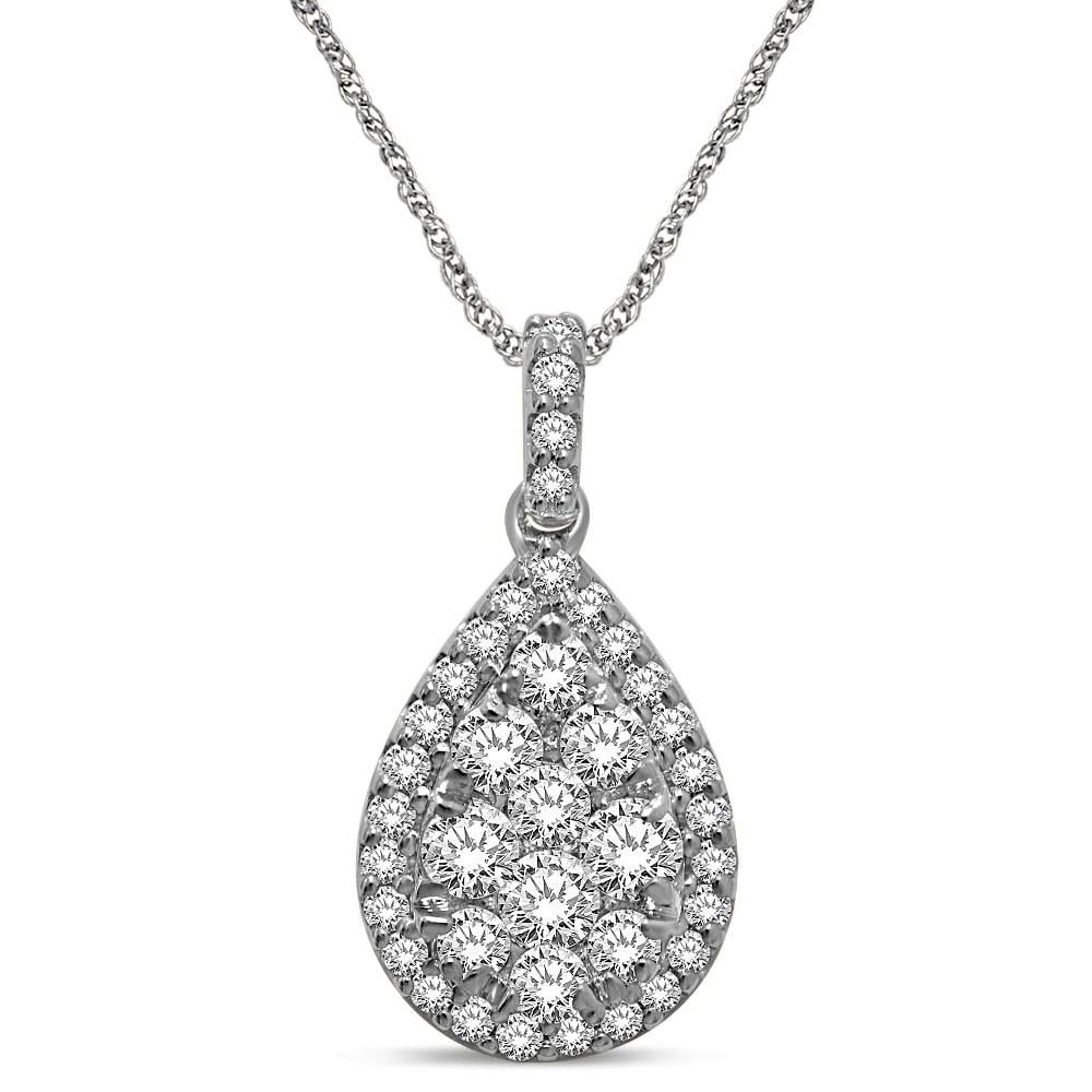 14K White Gold 1 1/5 Ct.tw Diamond Fashion Pendant
