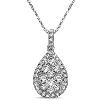 14K White Gold 1 1/5 Ct.tw Diamond Fashion Pendant