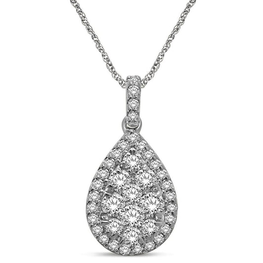 14K White Gold 1 1/5 Ct.tw Diamond Fashion Pendant