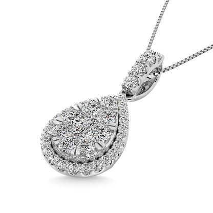 14K White Gold 1 1/5 Ct.tw Diamond Fashion Pendant