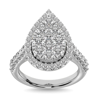 14K White Gold 1 Ct.tw Diamond Fashion Ring