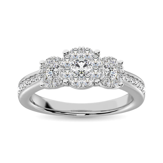 Diamond 3/4 Ct.tw Round-cut Engagement Ring in 14K White Gold