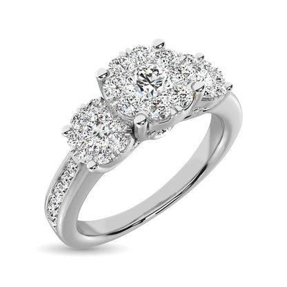 Diamond 3/4 Ct.tw Round-cut Engagement Ring in 14K White Gold