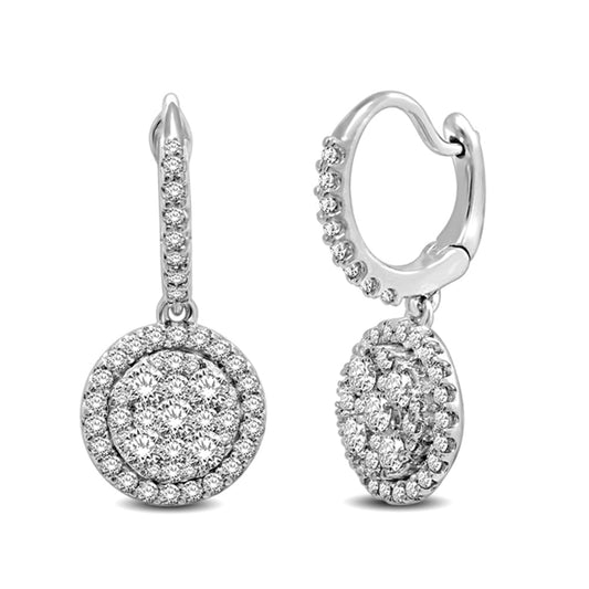 14K White Gold 1 1/2 Ct.tw Diamond Fashion Earrings