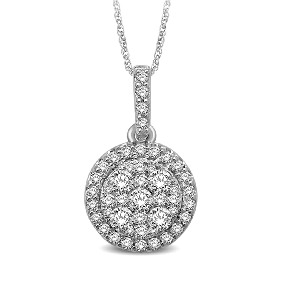 14K White Gold 1 Ct.tw Diamond Fashion Pendant