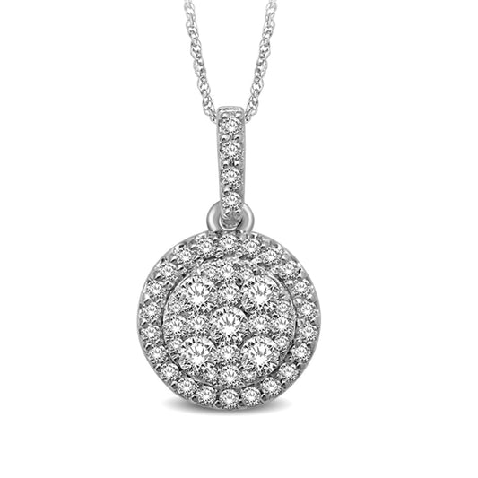14K White Gold 1 Ct.tw Diamond Fashion Pendant