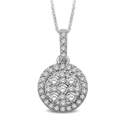 14K White Gold 1 1/3 Ct.tw Diamond Fashion Pendant