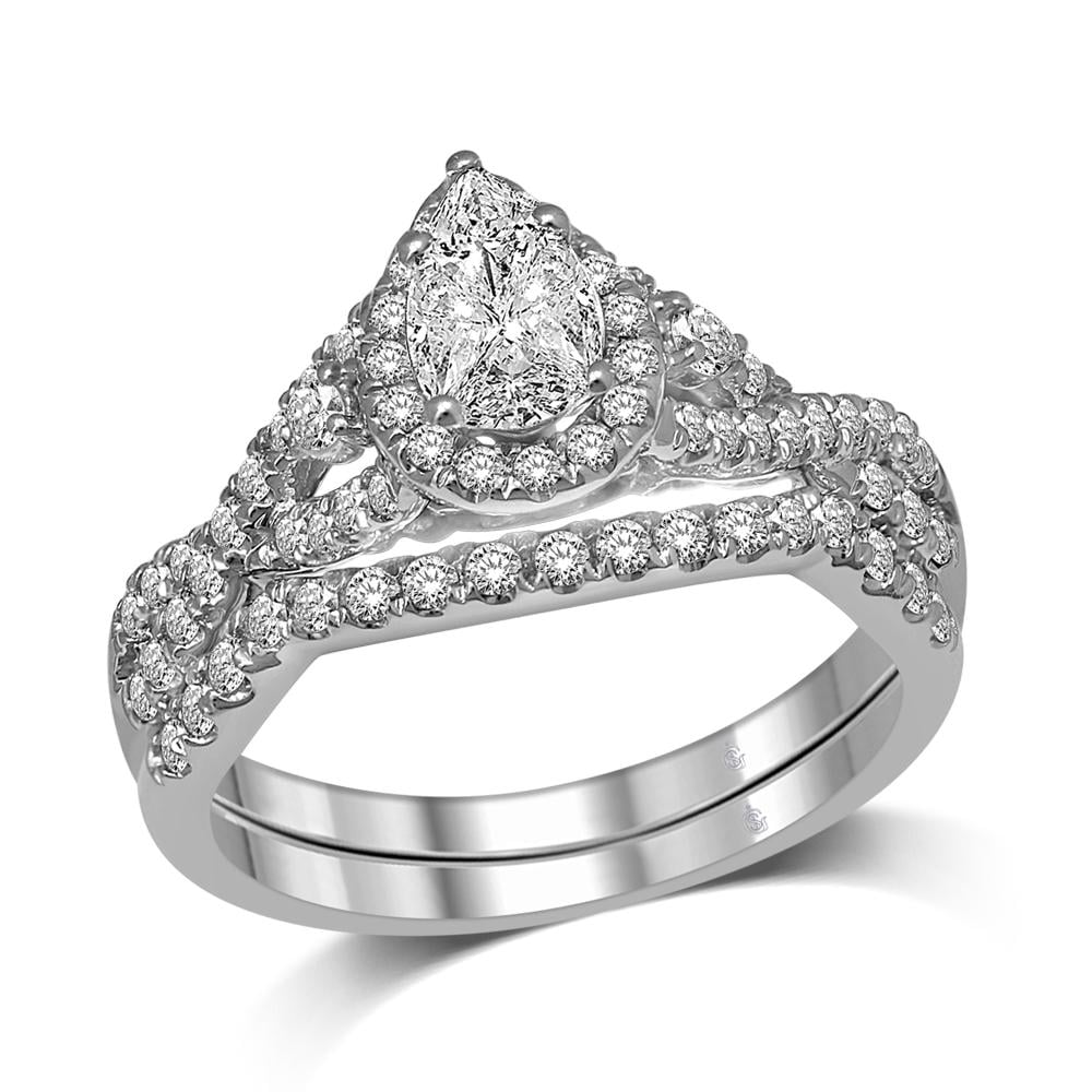 Lovecuts 14K White Gold 1 Ct.Tw. Diamond Bridal Ring