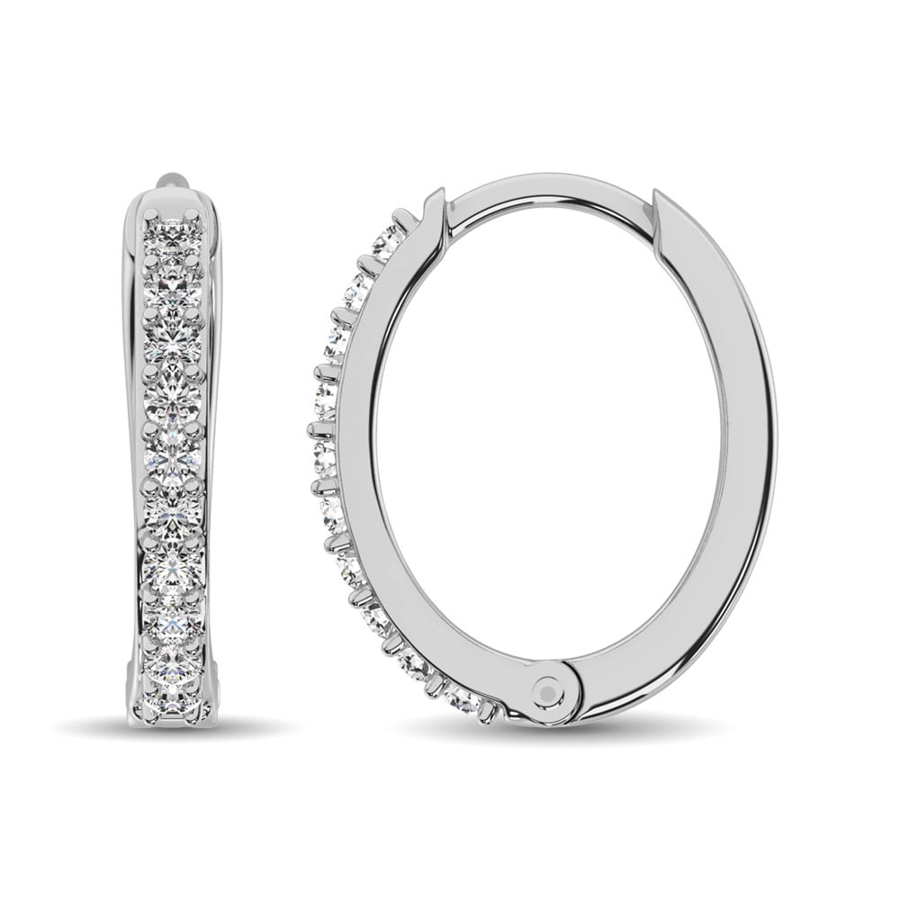 Diamond 3/8 Ct.Tw. Hoop Earrings in 10K White Gold
